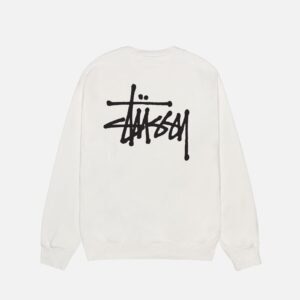 Stussy Basic White Crew Pigment Dyed