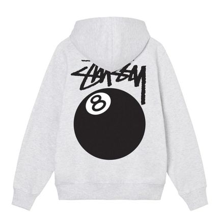 Stussy 8 Ball Zip Hoodie Grau