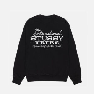 Stussy Ist Crew Pigmentgefärbt – Schwarz