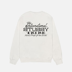 Stussy Ist Crew Pigmentgefärbt – Weiß