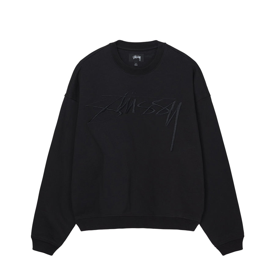 Stussy Entspannter Smoothstock Schwarzes Crew