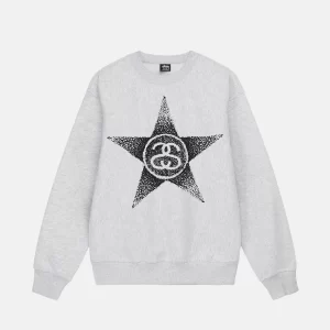 Stussy Stars Crew Grau