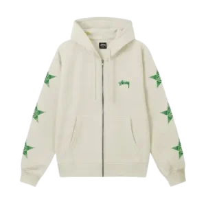 Stussy Creme Zip Up Hoodie