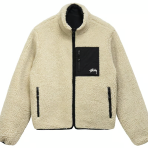 STUSSY 8 BALL SHERPA WENDEJACKE – CREME