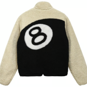 Stussy 8 Ball Sherpa Wendejacke – Creme