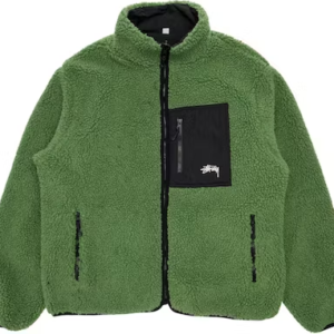 STUSSY 8 BALL SHERPA WENDEJACKE – GRÜN