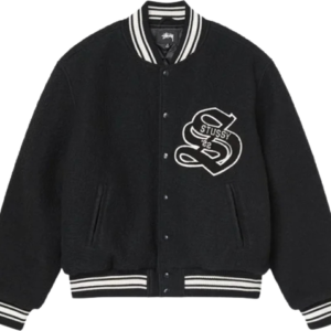 Stussy – Schwarze Collegejacke Aesthetic